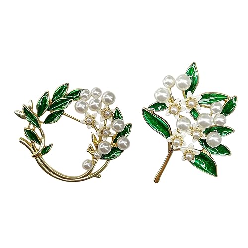 BESPORTBLE 2Stücke Perlen Brosche Corsage Blumenstraußbrosche Für Hochzeiten Anlässe Einfach Zu Deko Für Kleidung Hüte Schals von BESPORTBLE