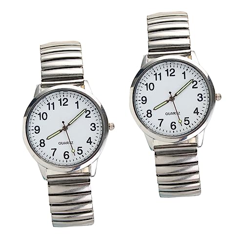 BESPORTBLE 2stücke Quarzuhren Mit Leuchtendem Armbanduhr-Design Moderne Uhren Mit Großer Ziffern-anzeige Für Einfaches Zeitablesen Klassische Quarzuhr Für Gelegenheiten von BESPORTBLE