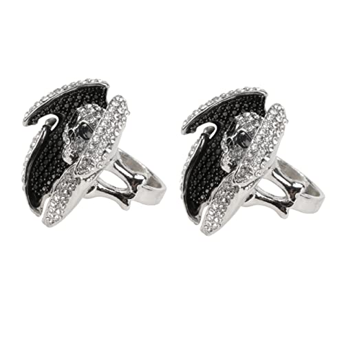 BESPORTBLE 2Stücke Retro Schädelringe für Herren Kreative Finger Ringe Hochwertigem Material oder Modisches Accessoire für Kleidung von BESPORTBLE