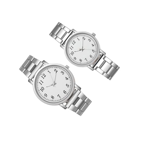 BESPORTBLE 2Stücke Silberne Armbanduhr Für Herren Damen Langlebige Legierungsuhren Perfektes Für Liebende Weißes BESPORTBLE 2Stücke Silberne Armbanduhr Für Herren Damen Langlebige Legierungsuhren Perfektes Für Liebende Weißes von BESPORTBLE