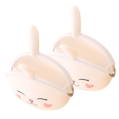 BESPORTBLE 2stücke Kleiner Silikon-münzbeutel Im Hasen-Design Lustige Geldbörse Für Damen Mädchen Und Frauen Für Schlüssel Kleingeld Unterwegs Geschenktasche von BESPORTBLE