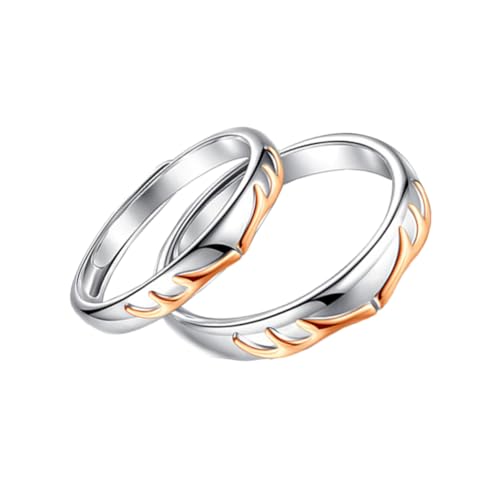 BESPORTBLE 2stücke Ringe Romantische Fingerringe Schicke Metallringe Für Liebhaber Geburtstag Hochzeit Ornament von BESPORTBLE