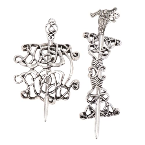 BESPORTBLE 2Stücke Vintage Haarnadel Für Damen Haarspangen Hochwertigem Legierungs Material Hochzeiten Besondere Anlässe Silberfarbener Haarschmuck von BESPORTBLE