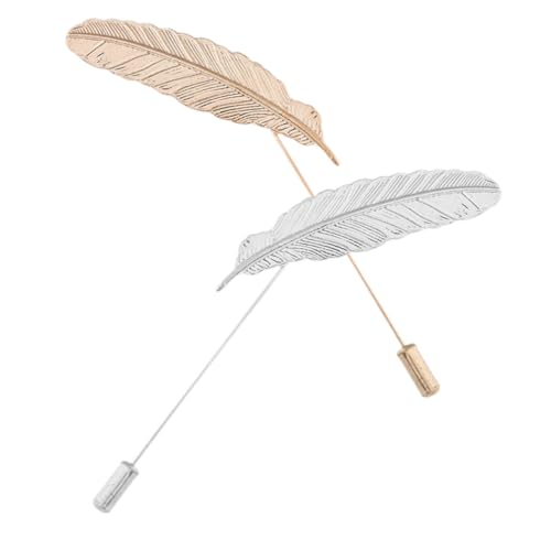 BESPORTBLE 2Stücke Vintage Krawattennadel Broschen für Herren Gefieder Brosche für Anzugkragen Hochzeiten und Besondere Anlässe von BESPORTBLE