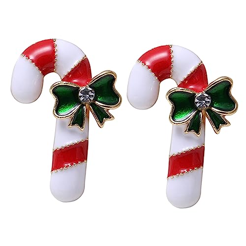 BESPORTBLE 2stücke Weihnachtsbrosche Mit Schmuck-spazierstock-design Legierungsbrosche Entzückende Brustnadel Für Kleidungsdekoration Handgemacht Für Frauen Und Männer von BESPORTBLE