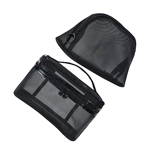BESPORTBLE 2stücke Netz Schminktasche Mit Großer Kapazität Für Damen Reise-Kosmetiktasche Tragbare Aufbewahrungstasche Mesh Kulturbeutel Als Für Freundinnen von BESPORTBLE