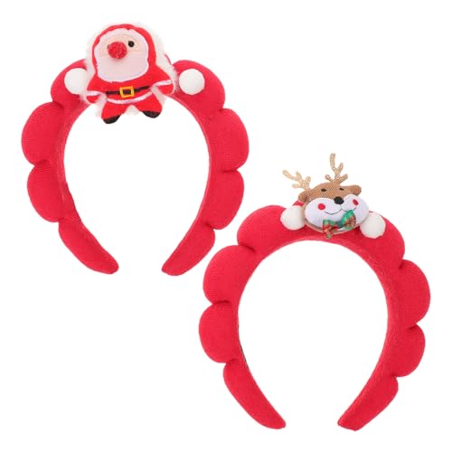BESPORTBLE 2er-Set Weihnachts-Haarbänder mit Santa-Motiv – niedliches Rentier-Accessoire für Feier, Party und Fotobox von BESPORTBLE