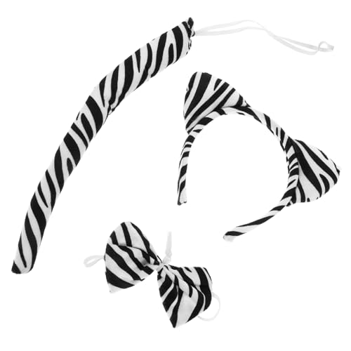 BESPORTBLE 2sätze Zebra Kostümset Für Junge Mädchen Und Erwachsene Teiliges Tieraccessoire Mit Ohren Haarreif Schleife Und Für Cosplay Partys Und Fotoshootings Für Jede Feier von BESPORTBLE