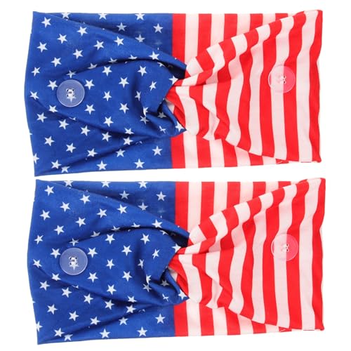 BESPORTBLE 2st Bedrucktes Stirnband 4. Juli-party Haarwickel Mit Us-flagge Schweißband Mit Amerikanischer Flagge Haarschmuck Mit Amerikanischer Flagge Fräulein Baseball 9% Elasthan Drucken von BESPORTBLE