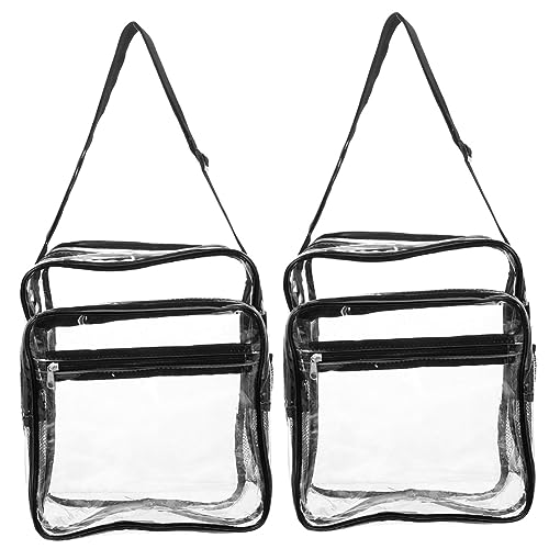 BESPORTBLE 2st Transparente Damentasche Klare Einzelne Umhängetasche Klar Lunchpaket Kulturbeutel Für Damen Transparente Umhängetasche Windeltasche Frauen Fräulein PVC Reisetasche Unternehmen von BESPORTBLE