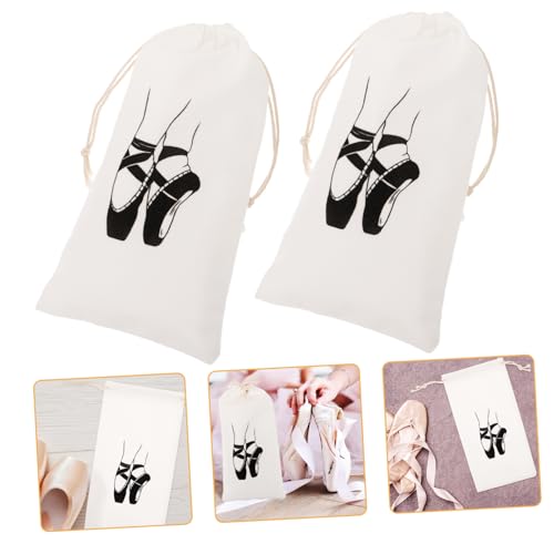 BESPORTBLE 2stücke Ballettschuhtasche Für Frauen Niedliche Drawstring-Tasche Für Ballettschuhe Praktische Ballet Accessories Organizer Für Gym Reisen Und Tanzübungen Langlebiges Canvas von BESPORTBLE