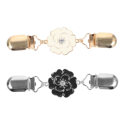BESPORTBLE 2stücke Blumen Brosche Clip Für Damen Multifunktionale Strickjacken Clips Schal Kragenverschluss Aus Haltbarem Legierungsmaterial Für Verschiedene Anlässe von BESPORTBLE