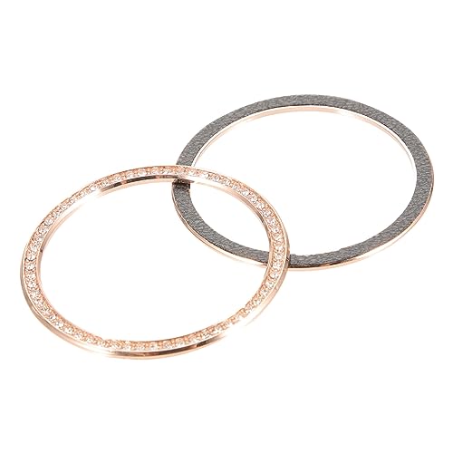 BESPORTBLE 2stücke Glitzernder Bezel Ring Für Uhren Metal Ring Schutz Vor Kratzern Austauschbarer Lünette Für Damen Und Herrenuhren Roségold von BESPORTBLE