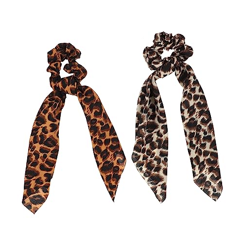 BESPORTBLE 2stücke Haarbänder Mit Schals Dekorative Haargummis Im Leopardenmuster Vielseitige Haaraccessoires Für Frauen Und Mädchen von BESPORTBLE