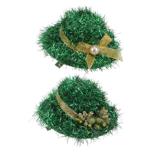 BESPORTBLE 2stücke Haarspangen Mit Grünem Hut-design Für St Patrick's Day Dekorative Haarspangen Mit Blumenstrauß Und Schleifen Süße Accessoires Für Mädchen Und Frauen von BESPORTBLE