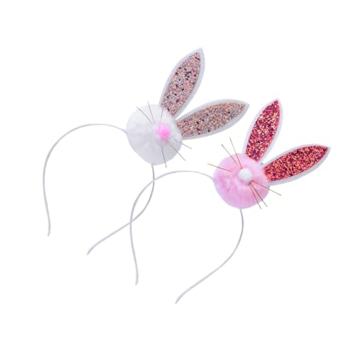 BESPORTBLE 2stücke Kaninchen Ohr Stirnband Hase Haarreif Plüsch Pailletten Kopfschmuck Party Haarschmuck Für Junge Mädchen Mädchen Ostern Festiveinlage von BESPORTBLE