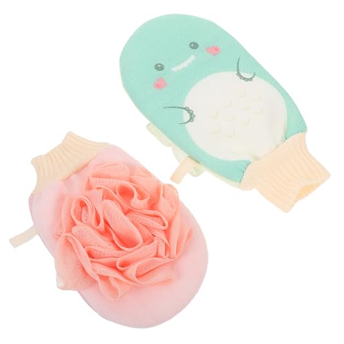 BESPORTBLE 2stücke Körperpeelinghandschuhe Für Damen Doppelseitig Zum Entfernen Abgestorbener Haut Badehandschuh Und Peelingtuch Kombiniert Für Einfache Duschroutine Hautfreundlich Und von BESPORTBLE