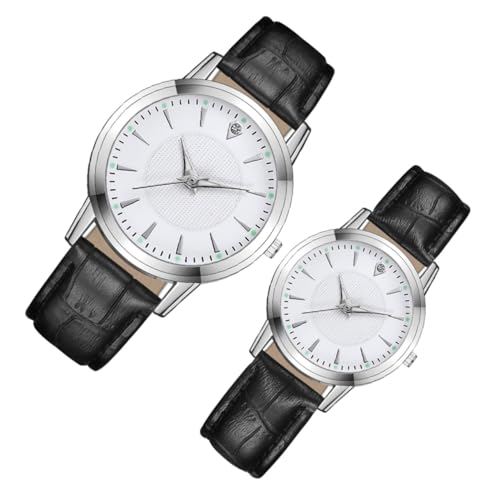 BESPORTBLE 2stücke Luminous Lovers Uhr Armbanduhr Mit Lederarmband Modeuhr All-match-uhr Für Frauen Und Männer Festivalgeschenk Uhr von BESPORTBLE