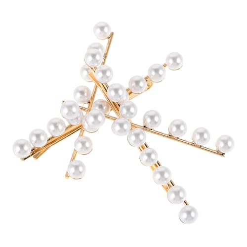 BESPORTBLE 2stücke Metall Haarspangen Mit Kunstperlen Kleine Clips Seitlich Gekreuzte Clips Für Damen Perlen Haarspange Für Alltag Und Partys von BESPORTBLE