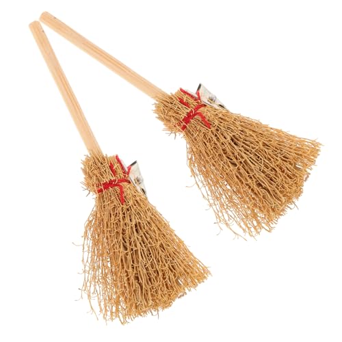 BESPORTBLE 2stücke Mini Zauberbesen Haarspangen Pack Halloween Haarclips Für Hexen Cosplay Leichtes Holzmaterial Für Kostüme Und Festliche Anlässe von BESPORTBLE