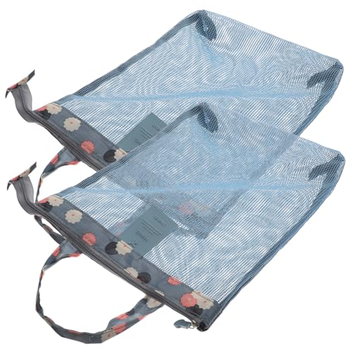 BESPORTBLE 2stücke Netz-Aufbewahrungstasche Für Reise Mit Reißverschluss Aus Tragbar Für Kosmetika Waschutensilien Badeanzüge Und Handtücher von BESPORTBLE