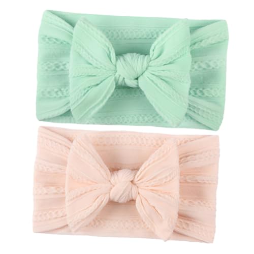 BESPORTBLE 2stücke Stirnband Mit Schleife Aus Nylon Kopfbedeckung Für Kleinkinder Haarschmuck Stirnband Für Junge Mädchen Junge Mädchen in Rosa Und Grün Kopfschmuck Für von BESPORTBLE
