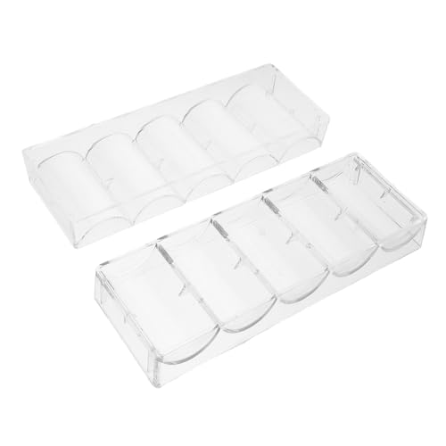 BESPORTBLE 2stücke Transparenter Acryl-pokerchip-Halter Mit Chips-aufbewahrungskoffer Durchsichtiger Chip-Organizer Für Partyzubehör Durchsichtige von BESPORTBLE