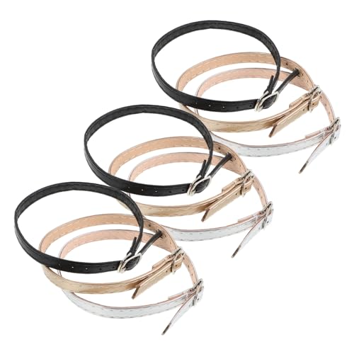 BESPORTBLE 3 Paare Abnehmbare Verstellbare PU Knöchelriemen für Damen High Heels Rutschfeste Komfortable Schuhriemen Fuß und Sandalenbänder in Gold Silber Schwarz von BESPORTBLE