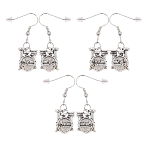 BESPORTBLE 3 Paare Drum Set Ohrringe für Frauen Musikinstrument Schmuck Kreative Themen Ohrhänger für Festivals Partys Besondere Anlässe von BESPORTBLE