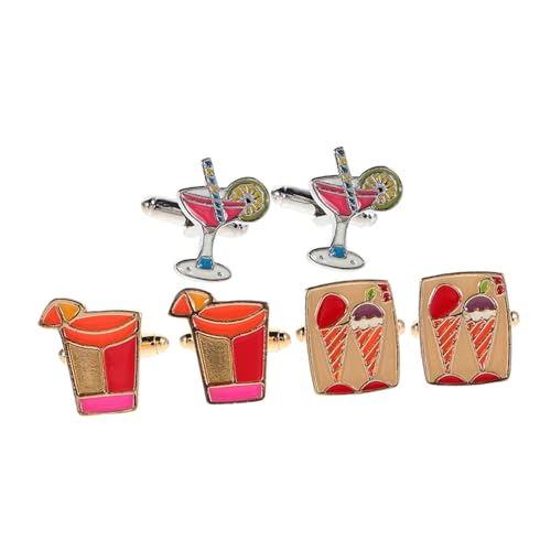 BESPORTBLE 3 Paare Herren Manschettenknöpfe Getränke Design Modische Accessoires für Hemden Einzigartige Stilvolle Manschettenknöpfe für Festivals Partys und Freizeitoutfits von BESPORTBLE