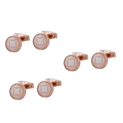BESPORTBLE 3 Paare Herren Manschettenknöpfe Praktische Hemdknöpfe Roségoldene Dekoration für Anzug Hemd Accessoire für Formelle Anlässe Freizeit von BESPORTBLE