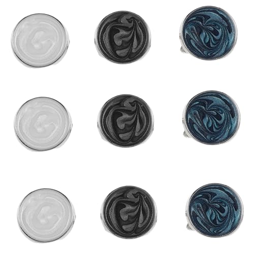 BESPORTBLE 3 Paare Herren Manschettenknöpfe Rund Kreativ Glänzend Legierung Schmuck Für Business Hochzeit Anzug Hemd Accessoires von BESPORTBLE