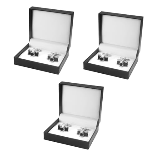 BESPORTBLE 3 Paare Herren Manschettenknöpfe im Design Stilvolle Cufflinks mit Box Accessoires für Hochzeit Formelle Anlässe Business Outfits Kreatives für Männer von BESPORTBLE