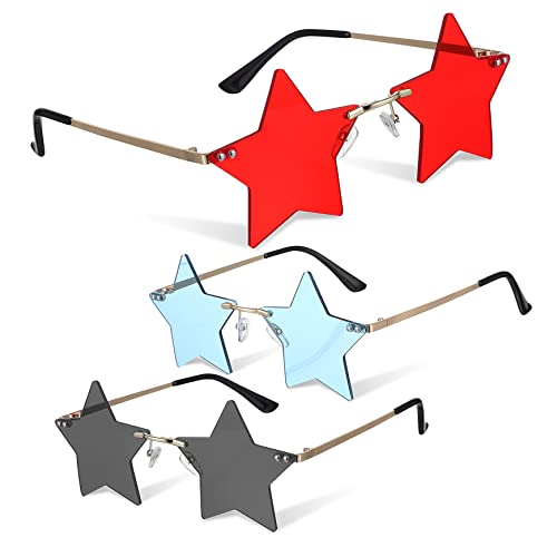 BESPORTBLE 3 Paare Rahmenlose Sonnenbrillen in Sternform Trendige Party Brillen für Damen und Herren Design Vielseitige UV Schutz Brillen für Karneval Bühne und Gruppenfotos BESPORTBLE 3 Paare Rahmenlose Sonnenbrillen in Sternform Trendige Party Brillen für Damen und Herren Design Vielseitige UV Schutz Brillen für Karneval Bühne und Gruppenfotos von BESPORTBLE