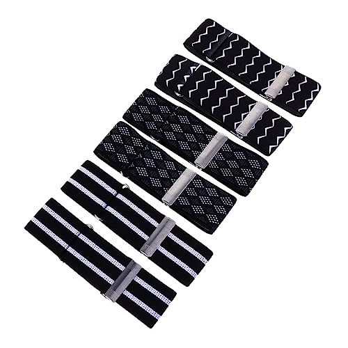 BESPORTBLE 3 Paare Verstellbare Manschettenknöpfe Und Hemdhalterbänder Für Herren Und Damen – Dehnbare Armbänder Aus Hochwertigem Polyester Für Einen Eleganten Look in Schwarz Und Blau von BESPORTBLE