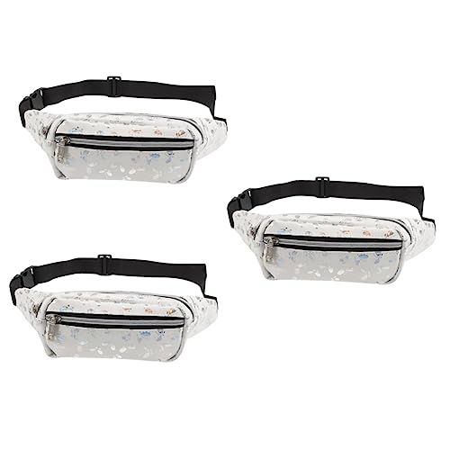 BESPORTBLE 3er-Packung Handy Aufbewahrungstasche Holografisch Laufende Taille Gürteltasche Für Damen Crossbody Hüfttasche Für Gürtel Modegürtel Für Damen Mädchen Reisen Weiß Fitnessband Pu von BESPORTBLE