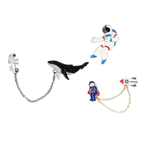 BESPORTBLE 3sätze Astronautenbrosche Wal-form Anstecknadel Kragen-verzierung Schal-brosche Persoonalisiert Festival-corsage Kleidungsbrosche Entzückende Brosche Für Party Weihnachten von BESPORTBLE