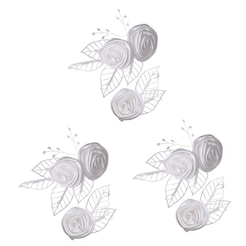 BESPORTBLE 3 Sätze Blumen Haarspangen Set Braut Imitat Rosa Hochzeit Haarspange Braut Clips Für Haare Künstliche Rosen Dekorationen Frauen Party Blumen Blumen Haar 2 Stücke * 3 von BESPORTBLE