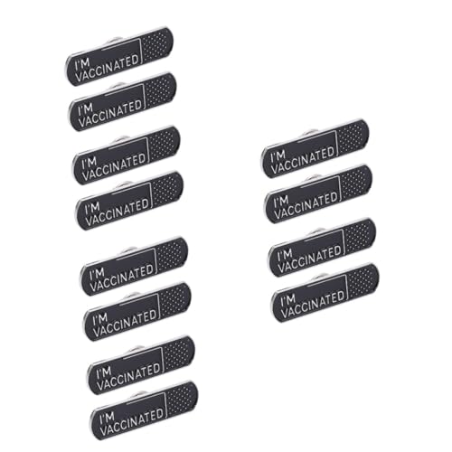 BESPORTBLE 3 Sätze Broschen Broschen Geimpftes Glücksabzeichen Kleidungsbrosche Brustnadel Rucksackbrosche Zinklegierungsbrosche Brustnadel Ornament Schwarzer 4 Stück * 3 von BESPORTBLE