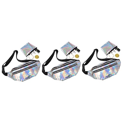 BESPORTBLE 3sätze Damen-gürteltasche Aus Hochwertigem Mit Verstellbarem Schultergurt Für Outdoor-Sport Und Reisen Mit Fischschuppen-münzfach Für Karten Und Münzen von BESPORTBLE