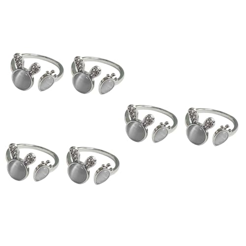 BESPORTBLE 3 Sätze Damen Ring Verstellbarer Katzenauge Ring Mit Kaninchen Design Eleganter Finger Schmuck Für Frauen Für Festliche Anlässe 2 Stück * 3 von BESPORTBLE