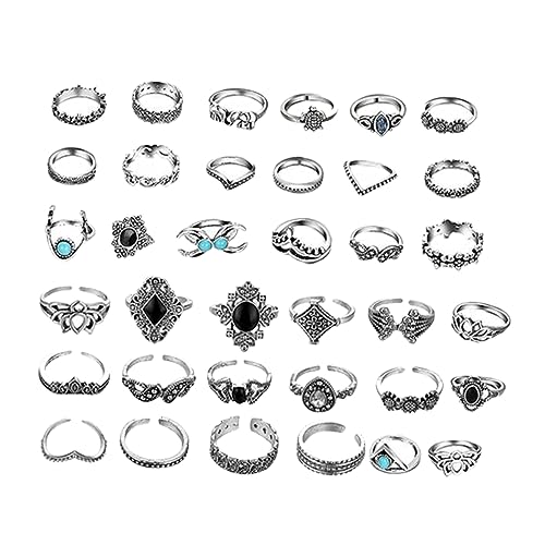BESPORTBLE 3 Sätze Diy Teiliges Retro Finger Ring Vintage Finger Ringe für Frauen Vielseitige Designs für Partys Langlebiges Komfortables Material Kombinieren mit Verschiedenen Outfits von BESPORTBLE