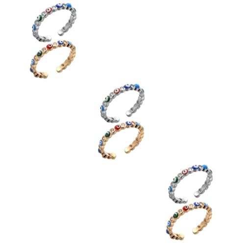 BESPORTBLE 3 Sätze Evil Eye Ring Damenring Zirkonia Offener Ring Für Teenager Modischer Schmuck Mit Kreativer Augen Design Für Besondere Anlässe Alltägliche Outfits 2 Stück * 3 von BESPORTBLE