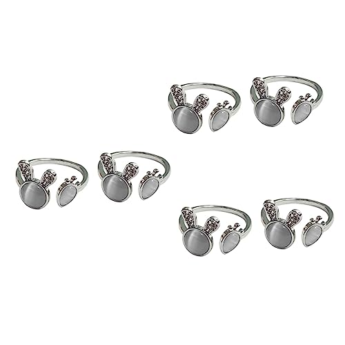 BESPORTBLE 3 Sätze Frauen Ring Mit Kaninchen Einstellbarer Finger Schmuck Für Modischer Offener Ring Süßes Tierdesign Für Besondere Anlässe 2 Stück * 3 von BESPORTBLE