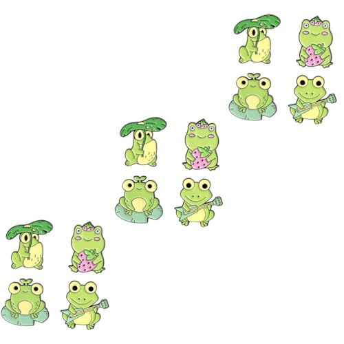 BESPORTBLE 3 Sätze Frosch Broschen Emaille Anstecknadeln Cartoon Tier Schmuck Für Frauen Stylische Accessoires Für Kleidung Rucksäcke Hüte Niedliche Designs 4 Stück * 3 von BESPORTBLE