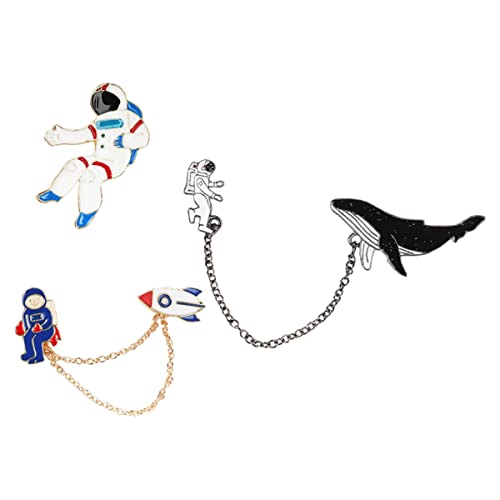 BESPORTBLE 3sätze Astronauten Brosche Kragenpins Kleidungszubehör Legierung Kreative Anstecknadel Fashion Broschen Für Damen Herren von BESPORTBLE