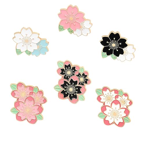 BESPORTBLE 3 Sätze Kirschblüten Broschen Stilvolle Anstecknadeln Für Kleidung Accessoires Für Hochzeiten Partys Elegantes Schmuck Design 6 Stück * 3 von BESPORTBLE