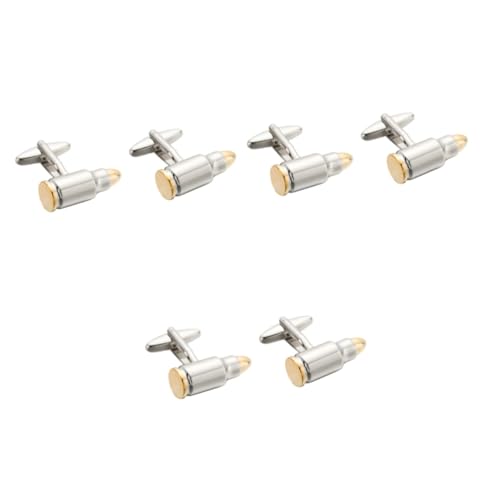 BESPORTBLE 3 Sätze Manschettenknöpfe Smokingstollen Männer Hemd Ärmel Stifte Emaille Schnalle Graviert Gold Manschettenknopf Silber 2 Stück * 3 von BESPORTBLE