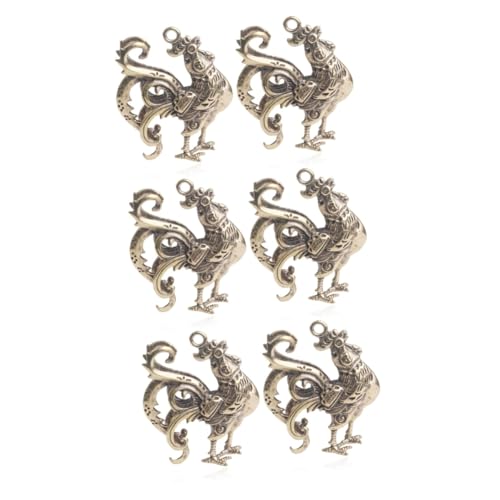 BESPORTBLE 3 Sätze Messing Huhn Anhänger Glücksrooster Statue Diy Dekoration Langlebige Messing Ornamente Für Schlüsselanhänger Taschen Bastelprojekte 2 Stück * 3 von BESPORTBLE