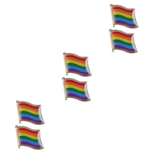 BESPORTBLE 3 Sätze Niedliche Regenbogen Flaggen Broschen Abzeichen Für Lgbt Pride Events Dekoration Für Kleidung Taschen Accessoires Perfektes Für Freunde Familie 2 Stücke * 3 von BESPORTBLE